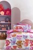Pink Bird Print Duvet Cover and Pillowcase Set, Standard