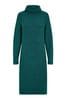 Yumi Green Peacock Roll Neck Knitted Midi Jumper Dress