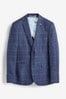 Blue Windowpane Joules Slim Fit Wool/Linen Blazer