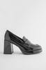 Black Forever Comfort® Platform Loafers Heels