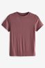 Rose Pink Soft Touch Ribbed Short Sleeve T-Shirt with TENCEL™ Lyocell