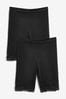 Black Cotton Blend Anti-Chafe Shorts 2 Pack