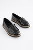 Black Patent Wide Fit (G) School Tassel Loafers, Wide Fit (G)