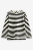 Black/Ecru Stripe womens workwear clothing tshirts singlets, Regular