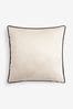 Oatmeal 50 x 50cm Matte Velvet Contrast Pipe Cushion