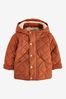 Rust Brown Teddy Fleece Quilted Borg Lined Jacket (3mths-7yrs)