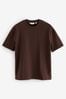 Braun - Lässige Passform - Schweres T-Shirt, Relaxed Fit