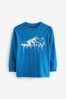 Cobalt Blue Football Boot Weitzman Long Sleeve Graphic T-Shirt (3-16yrs)