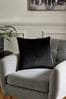 Black Matte Velvet Contrast Pipe 50 x 50cm Cushion