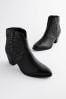 Black Regular/Wide Fit Forever Comfort® Stitched Detail Ankle Western/Cowboy Boots, Regular/Wide Fit