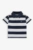 JoJo Maman Bébé Navy White Stripe Classic Stripe Polo Shirt