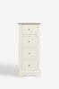 Chalk White Hampton Painted Oak Collection Luxe 4 Drawer Tall Chest of Drawers, 4 Drawer Tall