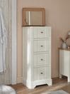 Chalk White Hampton Painted Oak Collection Luxe 4 Drawer Tall Chest of Drawers