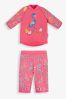 JoJo Maman Bébé Pink Flamingo UPF 50 2-Piece Sun Protection Suit