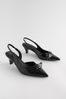 Black Forever Comfort® Peg Kitten Slingback Heel Shoes