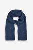 Navy Foil Moon and Star Plisse Midweight Scarf