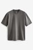 Charcoal Grey Garment Dye Relaxed Fit Heavyweight T-Shirt, Relaxed Fit
