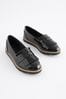 Black School Tassel Loafers, Standard Fit (F)
