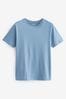 Mittelblau - Schmale Passform - Essential T-Shirt mit Rundhalsausschnitt, Slim Fit