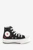 Converse Black Junior Heart All Star EVA Lift Trainers