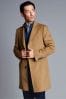 Charles Tyrwhitt Camel Pure Wool Brown Overcoat
