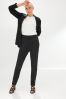 Black Tailored Elastic Back Skinny Trousers, Regular