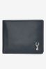 Black Leather Stag Badge Extra Capacity Wallet