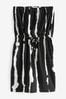 Black Tie Dye Stripe Jersey Bandeau Summer Mini Dress