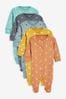 Farmyard Character Blue/Multi 5 Pack Baby Sleepsuits (0-2yrs)