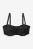 Black DD+ Non Pad Minimise Strapless Bandeau Bra