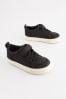 Black Wide Fit (G) Touch Fastening Elastic Lace Shoes