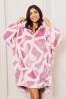Jim Jam the Label Pink All-over Print Oversized Cosy Blanket Hoodie