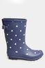 Blue Yours Curve Wide Fit Mid Calf Adjustable Welly Boots