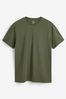 Green Dark Khaki Essential Crew Neck T-Shirt, Regular Fit