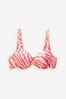 Pink Foil Zebra Print Shaping Padded Wired Bikini Top