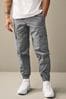 Light Blue Regular Tapered Stretch Utility Cargo Trousers, Regular Tapered Fit