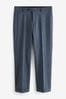 Bright Blue Tailored Tailored Herringbone Suit Trousers, Tailored Fit