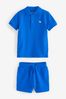 Blau - Kurzärmeliges Polo und Shorts Set (3 Monate bis 7 Jahre)
