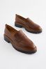 Tan Brown Forever Comfort Leather Cleated Sole Loafer Shoes