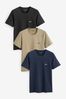 BOSS Black/Beige/Navy T-Shirts 3 Pack