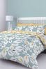 Catherine Lansfield Teal Blue Inga Leaf Duvet Cover and Pillowcase Set