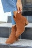 Linzi Natural Josie Western Style Ankle Boots With Pointed Toe