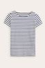 Boden White/Blue Ava Short Sleeve Breton T-Shirt
