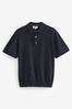 Navy Regular Fit Knitted Polo Shirt