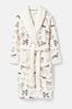 Joules Matilda Cream Fleece Lined Striped Dressing Gown