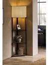 Brown Corner Wood Shelf Floor Lamp