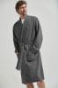 Charcoal Grey Lightweight Waffle Dressing Gown
