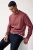 Pink Regular Fit Jersey Cotton Rich Crew Sweatshirt, Regular Fit