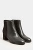 Yours Curve Black Extra Wide Fit Block Ankle PU Micro Boots