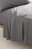 Charcoal Grey Cotton Rich Flat Sheet, Flat